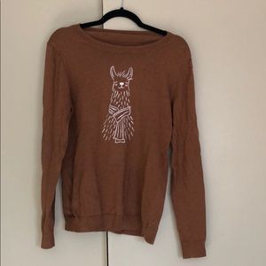 Brown Sweater with Llama